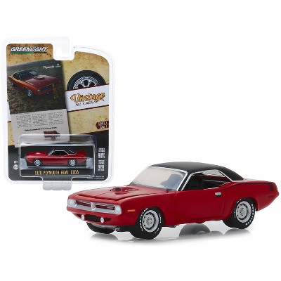 1970 Plymouth HEMI Barracuda Red with Black Top "Vintage Ad Cars" Series 1 1/64 Diecast Model Car by Greenlight