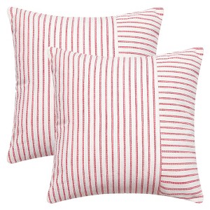 REGALWOVEN Boho Striped Throw Farmhouse Pillow Covers for Couch Sofa Bedroom Home Decor 2 Pcs - 1 of 4