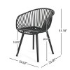 Coolbibila-Patio Chair Set Of 2, Patio Dining Chairs Made Of High-Quality Plastic/Resin Material, Arm Chairs For Outdoor With Modern Design - 4 of 4