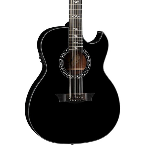 Dean Exhibition 12-string Thin Body Acoustic-electric Guitar Classic Black  : Target