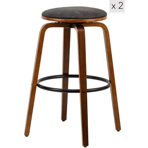Set of 2 Solid Wood and Beige Velvet Chairs, Modern Design Style ,Upholstery , Dining Room - 1 of 4