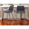 HomeRoots Set of Two 26" Black And Brown Faux Leather And Steel Counter Height Bar Chairs - 2 of 4