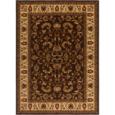 Home Dynamix Royalty Elati Traditional Ornate Damask Area Rug, Brown ...