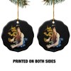 Bruce Lee Dragon Porcelain Scalloped Holiday Christmas Tree Ornament  2.8" (7.1 cm) - 2 of 4