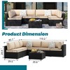 Celebalcony 7 Piece Outdoor Patio Seating Group with Cushions Khaki - 3 of 4