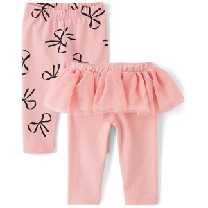 The Children's Place Baby Girls Bow Tutu Leggings 2-Pack - 1 of 2
