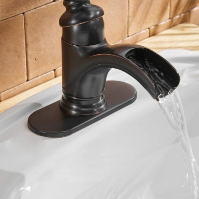 Oil Rubbed Bronze Single Handle Waterfall Bathroom Faucet