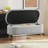 FURNIinspire Ottomans And Benches Oval Storage Bench End of Bed Bench Living Room Ottoman with Storage for Entryway, Grey, 39.29"*18.25"*17.25" - 2 of 4