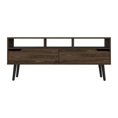 NicBex TV Stands for 55 inch TV, Entertainment Center with 2 Flexible Drawers, and 3 Open Shelves,TV Console for Bedroom, Living Room, Home,Brown