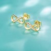Women Stud Earrings Silver Infinity Love Round for Women - 4 of 4