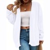 Coolmee Plus Size Cardigan for Women Fall Long Sleeve Casual Jacket Open Front Cover Ups - 2 of 4