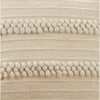 18"x18" Striped Design with Pom-Poms Square Throw Pillow Cover Ivory - Saro Lifestyle: Bohemian Hand Wash Zipper Closure - 3 of 4