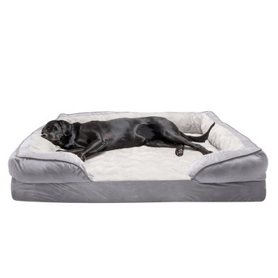 FurHaven Velvet Waves Perfect Comfort Cooling Gel Top Memory Foam Sofa Dog Bed