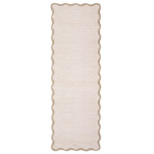 Modern Scalloped Living Room Rugs, Washable Solid Soft Bedroom Carpet Non Slip, Indoor Contemporary Home Decor Rugs - 1 of 4