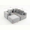Grungis Comfy Corduroy Sofa Couch with 4 Seaters,Magic Cube Sofa with Modular Configuration,U Shape Sectional Sofa for Living Room Furniture - 4 of 4