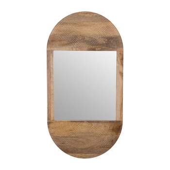 SAGEBROOK HOME 34"x18" Wood Oval Mirror Brown