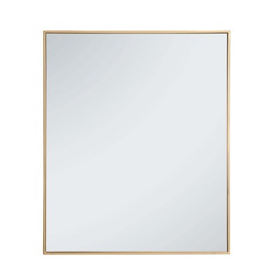 Elegant Lighting Metal frame rectangle mirror 30 inch in Brass
