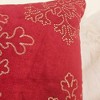TopComfy Support Pillow Red Velvet Holiday Throw Pillow with Gold Snowflake Embroidery for Christmas Decor, Red, 17"*17"*10" - 3 of 4