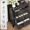 Fluted Dresser for Bedroom, 3-Drawer Wood Dresser Nightstand for Bedroom - 4 of 4