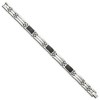 Black Bow Jewelry Men's 8mm Stainless Steel Carbon Fiber Link Bracelet, 8.5 Inch - 2 of 4