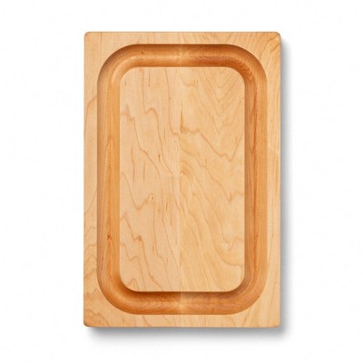 John Boos Small Chop-N-Slice Maple Wood Cutting Board for Kitchen, Reversible Edge Grain Square Butcher Boos Block
