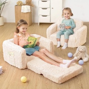 GOTGELIF 2-in-1 Kids Folding Sofa Chair Soft Toddler Couch & Lounger Gifts for Kids - 1 of 4