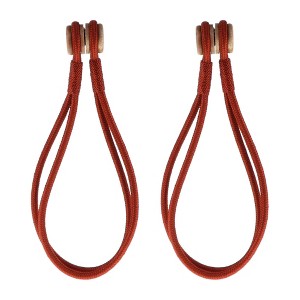Evideco French Home Goods Magnetic Curtain Tiebacks – Double Braided Cord with Wooden Tips - 1 of 4