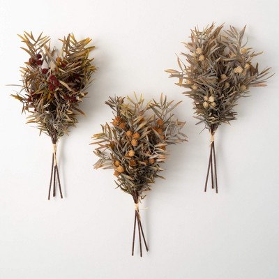 22.5"H Sullivans Artificial Fall Mixed Grass Bush Set of 3, Multicolor