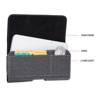 LUXMO Large Horizontal Universal Leather Pouch w/ Dual Card Slots - Black - 3 of 4