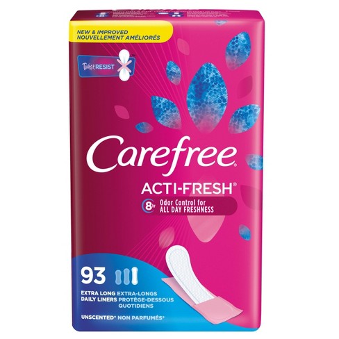 Carefree Acti-Fresh Body Shape Extra-Long Panty Liners - Light ...