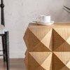 NicBex 23.6" Square Retro Side Table Carved Wood Pattern Nightstand or Accent Table for Bedroom - 3 of 4