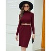 Clearlove Women's Bodycon Sweater Dress Slim Fit Turtleneck Long Sleeve Sweater Dress - 2 of 4