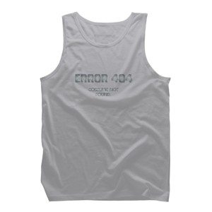 Men's Design By Humans Error 404 Costume not found, Halloween Design By InfaredDesigns Tank Top - 1 of 4