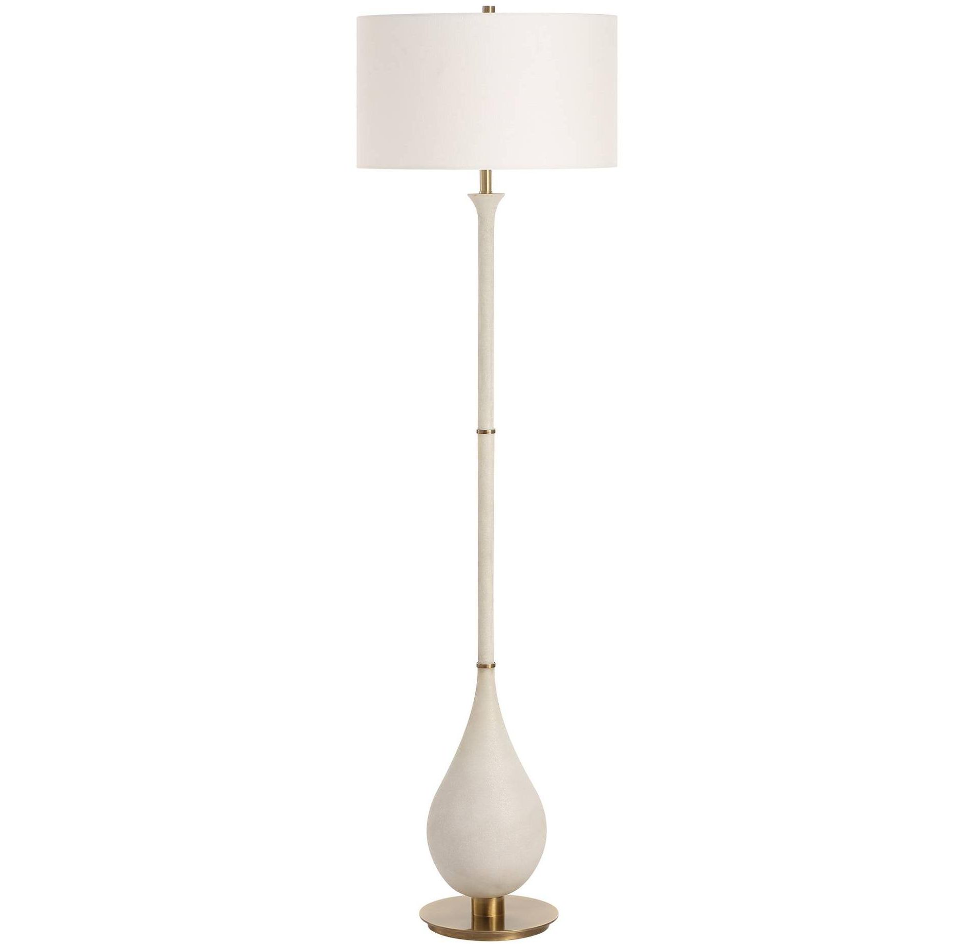 Uttermost Dewdrop 64" High Brass and White Stone Floor Lamp