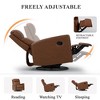 Leisure Swivel Recliner Chair, Single Sofa with Adjustable High Backrest-Brown - 3 of 4