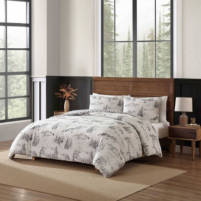 Twin Grey Cotton Winter Bedspread Cover Set with Stripes