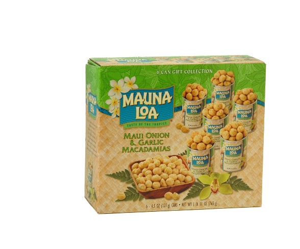 Mauna Loa Maui Onion & Garlic Macadamia's - 4.5oz 6pk