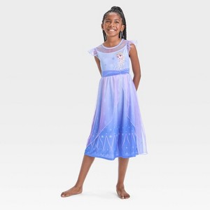 Girls' Frozen Elsa NightGown - Blue - 1 of 3