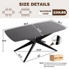 YOUNIKE Modern 69.3" L x 33.85" W Dining Room Table Set for 4, Rectangular Island Table for Kitchen with Wooden Top & Black Metal Cross Base - 3 of 4