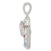 Black Bow Jewelry Sterling Silver and Crystal Multi-Color Collage Flip flop Pendant - 2 of 4