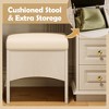 FONTOI 44.3"W Makeup Vanity with Cushioned Stool 9 Storage Drawers Classic Dressing Table for Bedroom Dressing Room, White, 44.25"*15.74"*53.5" - 4 of 4