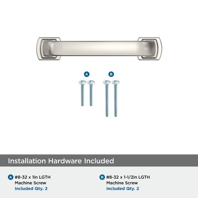 Polished Nickel 3" Modern Industrial Bar Pull