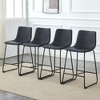 Dolonm Set of 2 Modern Bar Stools, 17.7x14.5x37 Inches, Minimalist Kitchen & Bar Stools with Footrest - 4 of 4