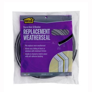 M-D - Pile - Weatherstrip For Doors and Windows - Gray - 17 ft. - 1 of 1