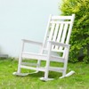 VisioGear Oversized Rocking Chair with Wood-Texture, Outdoor Rocking Chair for Adults, Porch Rocker for Lawn Garden, White, 22.71"*35.15"*41.25" - 4 of 4