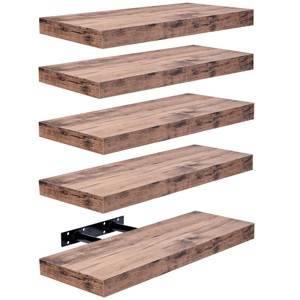 5 Pack 16 Inch Sorbus Long Floating Wall Shelves for Bedroom, Decor, Kitchen, Living Room - for Trophies, Frames, Bookshelf - 1 of 4