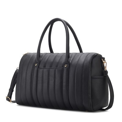 MKF Collection Luana Quilted Vegan Leather Women’s Duffle Bag by Mia K - Black