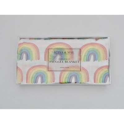 Image of STINA & MAE Over the Rainbow Organic Cotton Baby Blanket