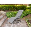 The Hamptons Collection 66” Gray Modern Aluminum Outdoor Lounge Chair with a Pillow - 2 of 2