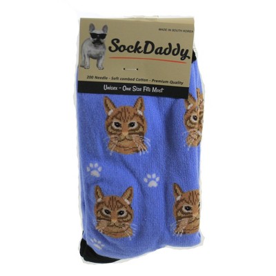 Novelty Socks 15.25" Orange Tabby Cat Socks Premium Quality E & S Pet  -  Socks